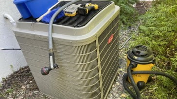 AC coil cleaning - how to do it yourself with simple tools and a garden hose.
