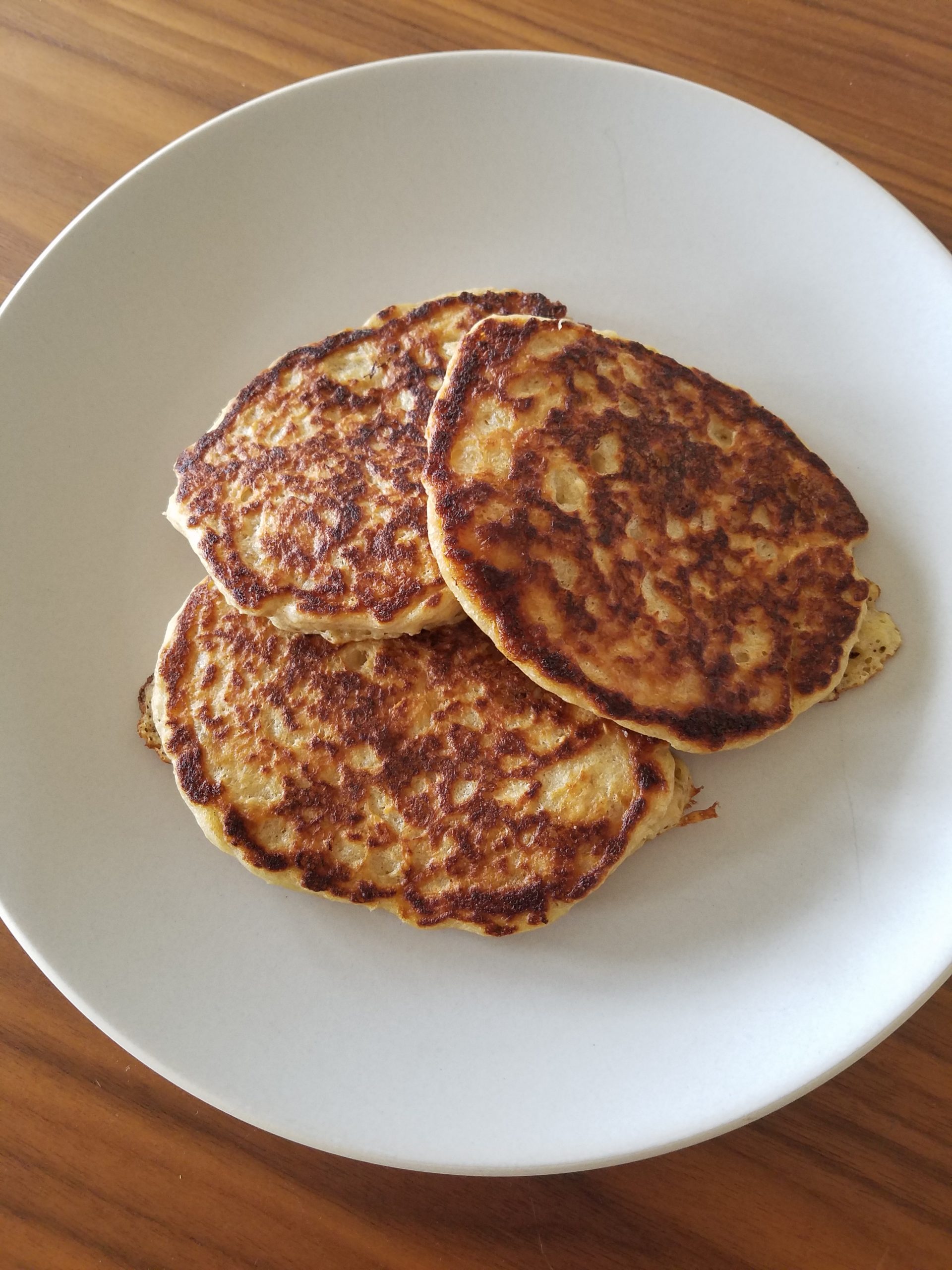 Yawesome Overnight Oatmeal Pancakes 3 On A Plate