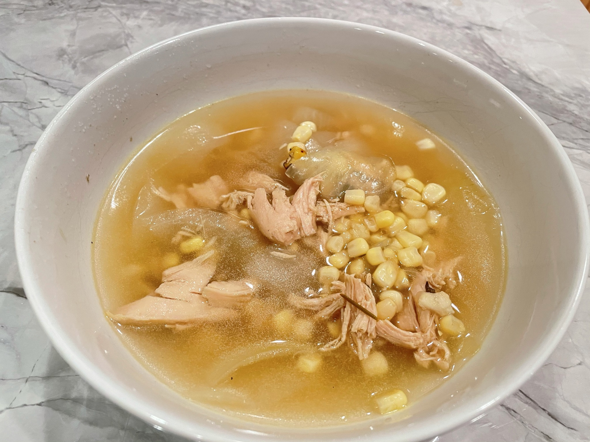 Poached Chicken with Sweet Corn Broth YAWESOME