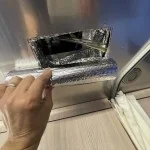 Use rolled foil bubble wrap (like Reflectix brand) to reinforce the isolation between the return plenum and adjacent supply and duct trunks of the Airstream AC system.