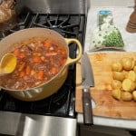 Small yellow potatoes added to beef stew recipe #yawesome.