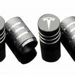 EVPRO Tesla Model 3 custom valve stem covers.