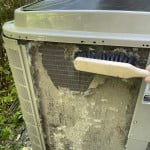 Clean the surface of the condenser coil using a soft bench brush.